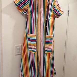 Christopher John Rogers Multicolor Striped Midi Dress